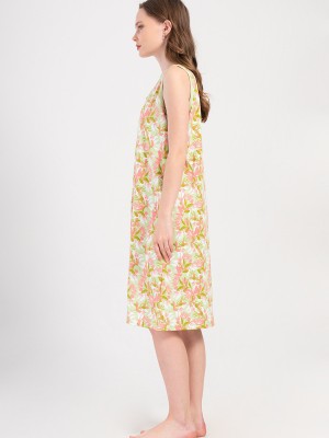 Woman Supreme Lase Sleeveless Home Dress Woman Supreme Lase Sleeveless Home Dress