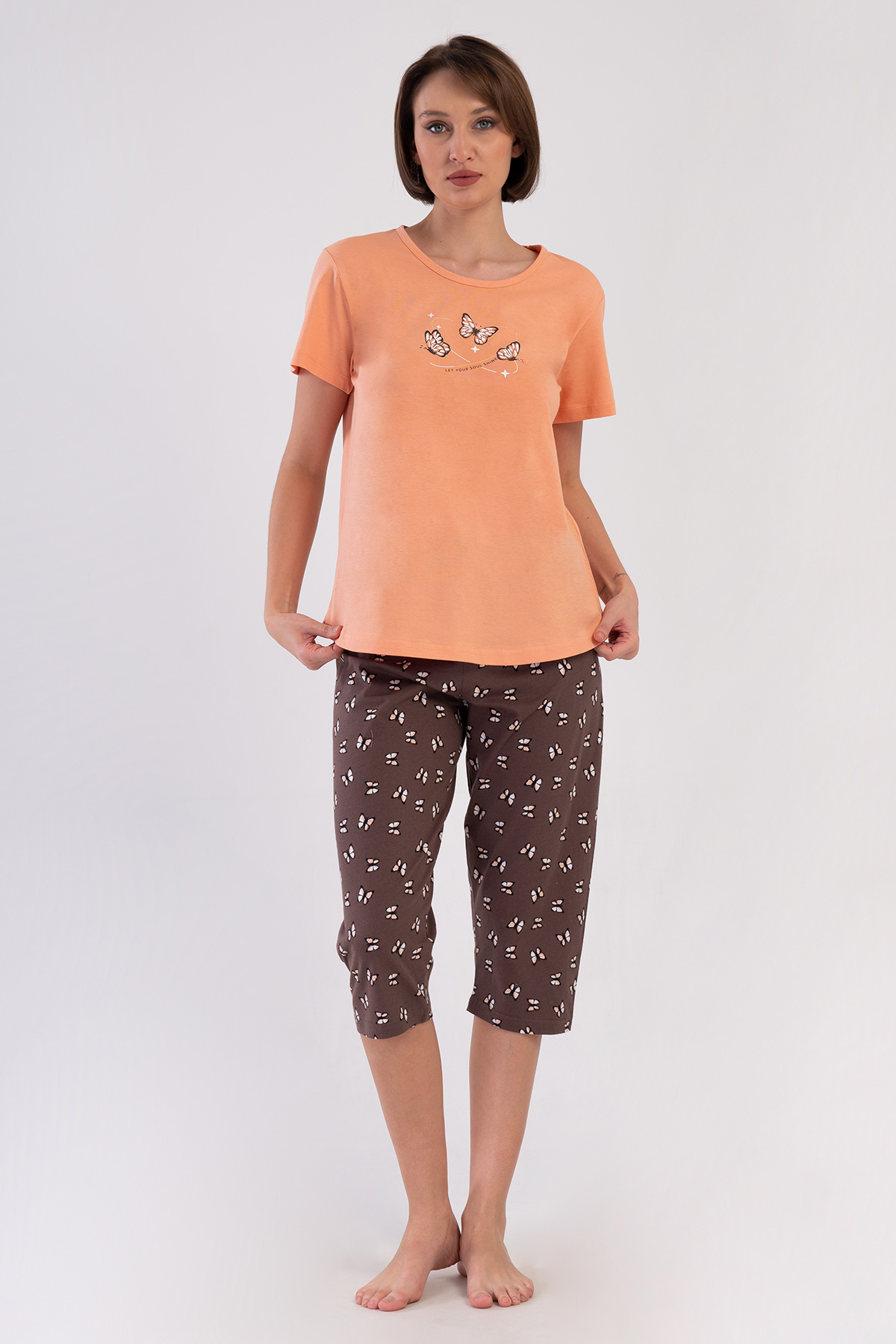 Woman Supreme Big Size Deny Capri Set Woman Supreme Big Size Deny Capri Set
