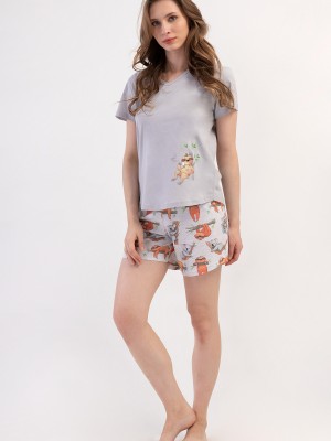 Woman Supreme Catta V Neck Short Set Woman Supreme Catta V Neck Short Set