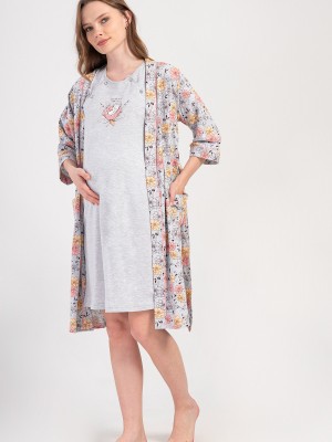 Woman Supreme Voba Pregnant Dressing Gown Set Woman Supreme Voba Pregnant Dressing Gown Set