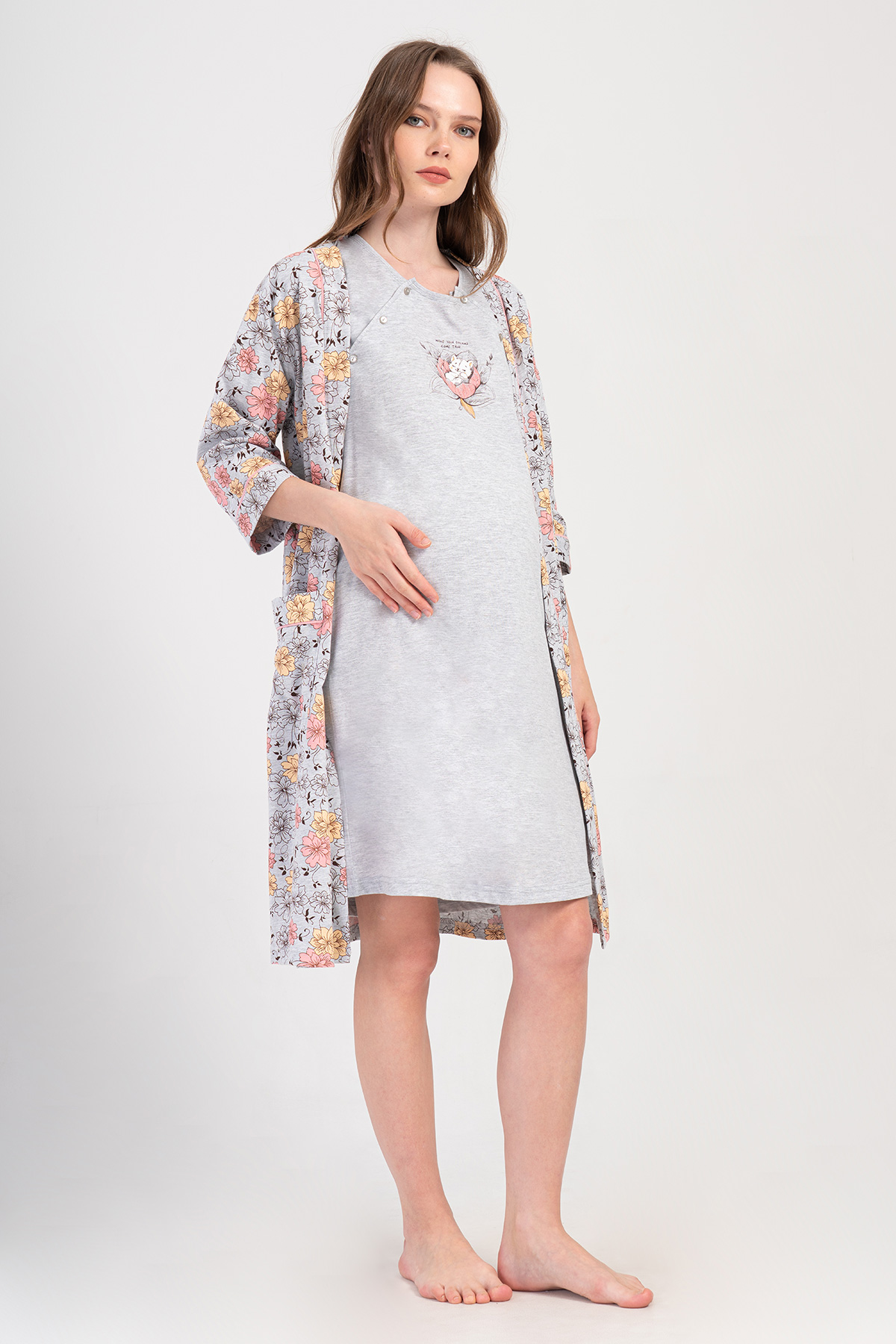 Woman Supreme Voba Pregnant Dressing Gown Set Woman Supreme Voba Pregnant Dressing Gown Set