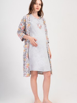 Woman Supreme Voba Pregnant Dressing Gown Set Woman Supreme Voba Pregnant Dressing Gown Set