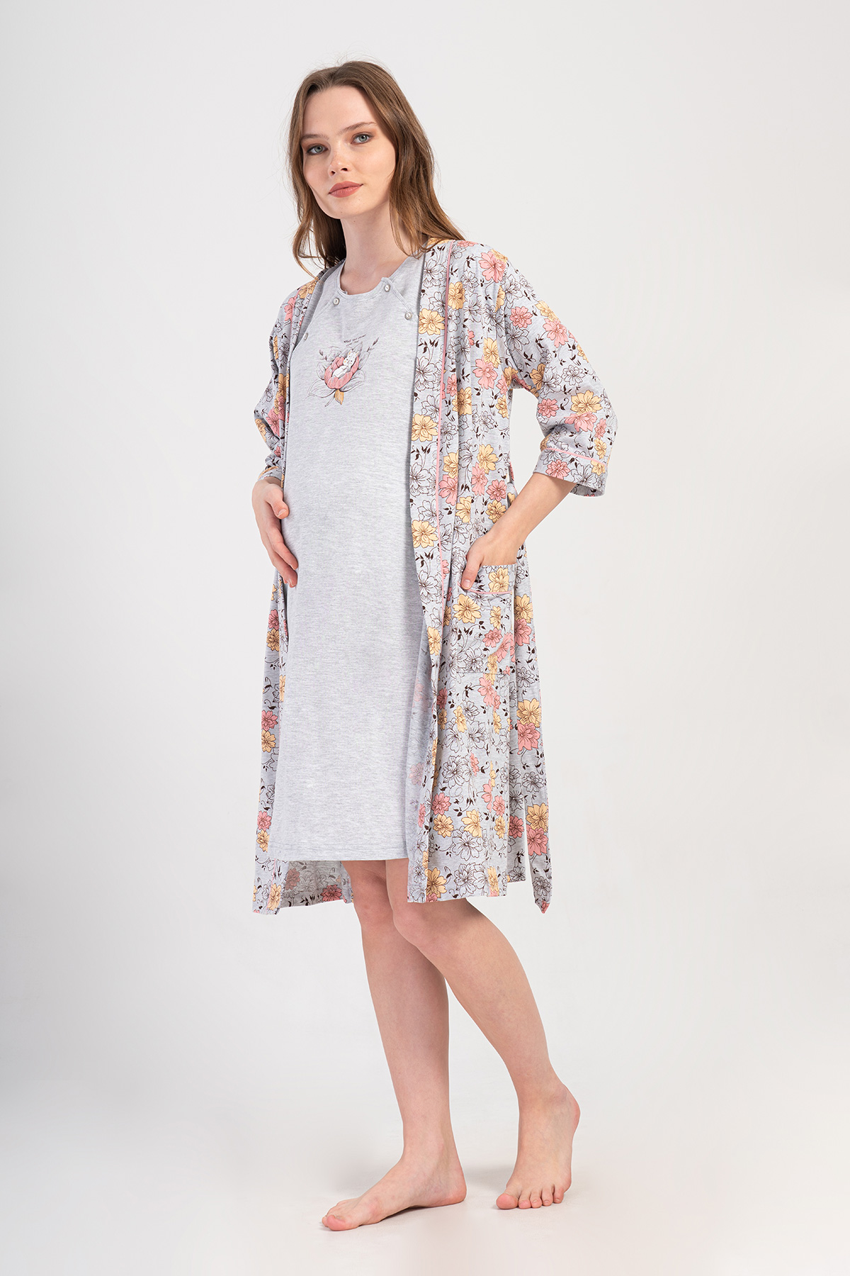 Woman Supreme Voba Pregnant Dressing Gown Set Woman Supreme Voba Pregnant Dressing Gown Set