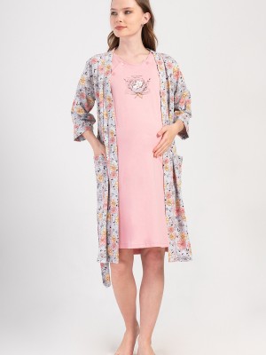 Woman Supreme Voba Pregnant Dressing Gown Set Woman Supreme Voba Pregnant Dressing Gown Set
