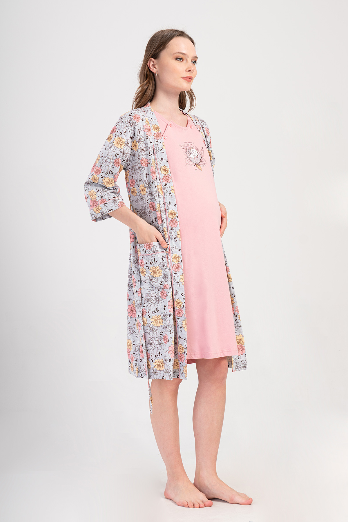 Woman Supreme Voba Pregnant Dressing Gown Set Woman Supreme Voba Pregnant Dressing Gown Set