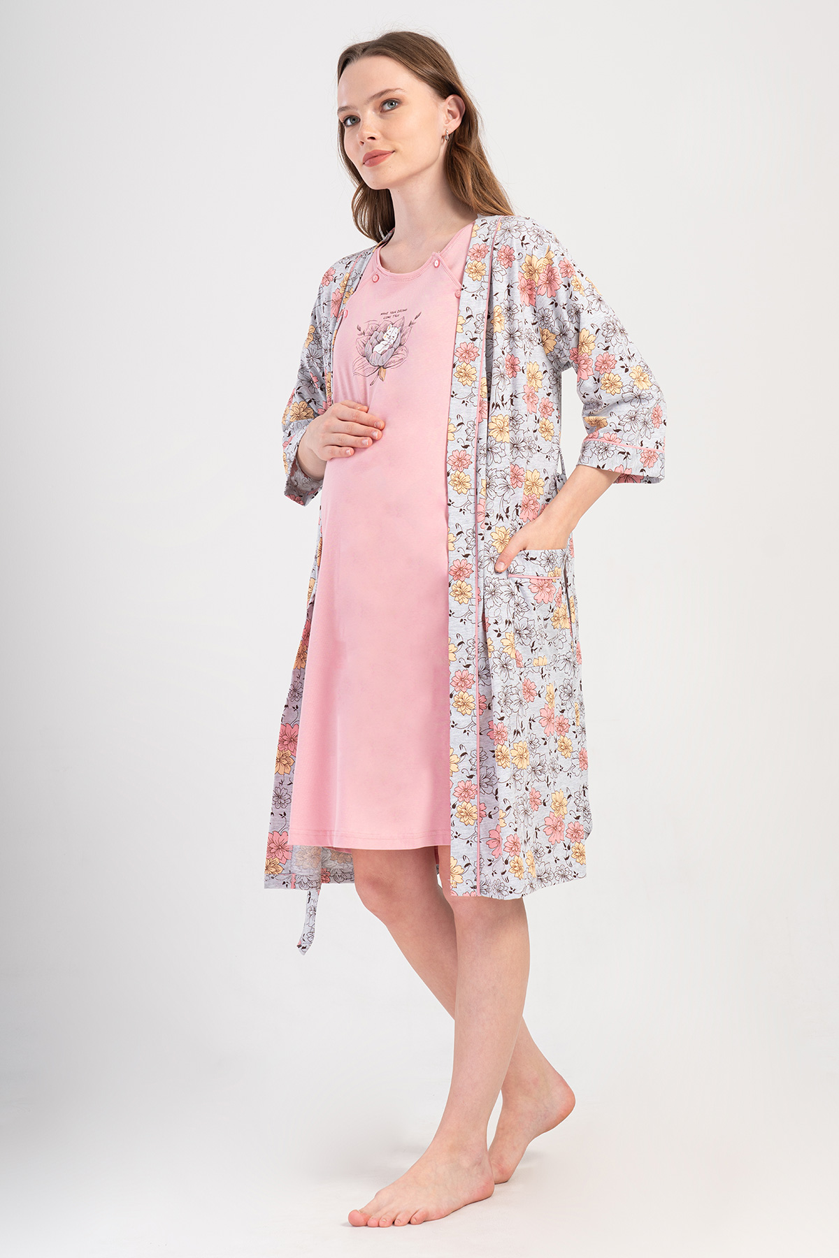 Woman Supreme Voba Pregnant Dressing Gown Set Woman Supreme Voba Pregnant Dressing Gown Set