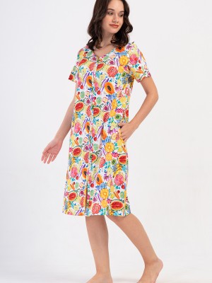 Woman Supreme Qesa Colorful Home Dress Woman Supreme Qesa Colorful Home Dress