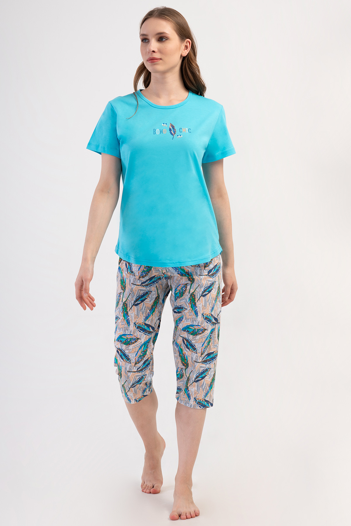 Woman Supreme Big Size Oleo Capri Set Woman Supreme Big Size Oleo Capri Set
