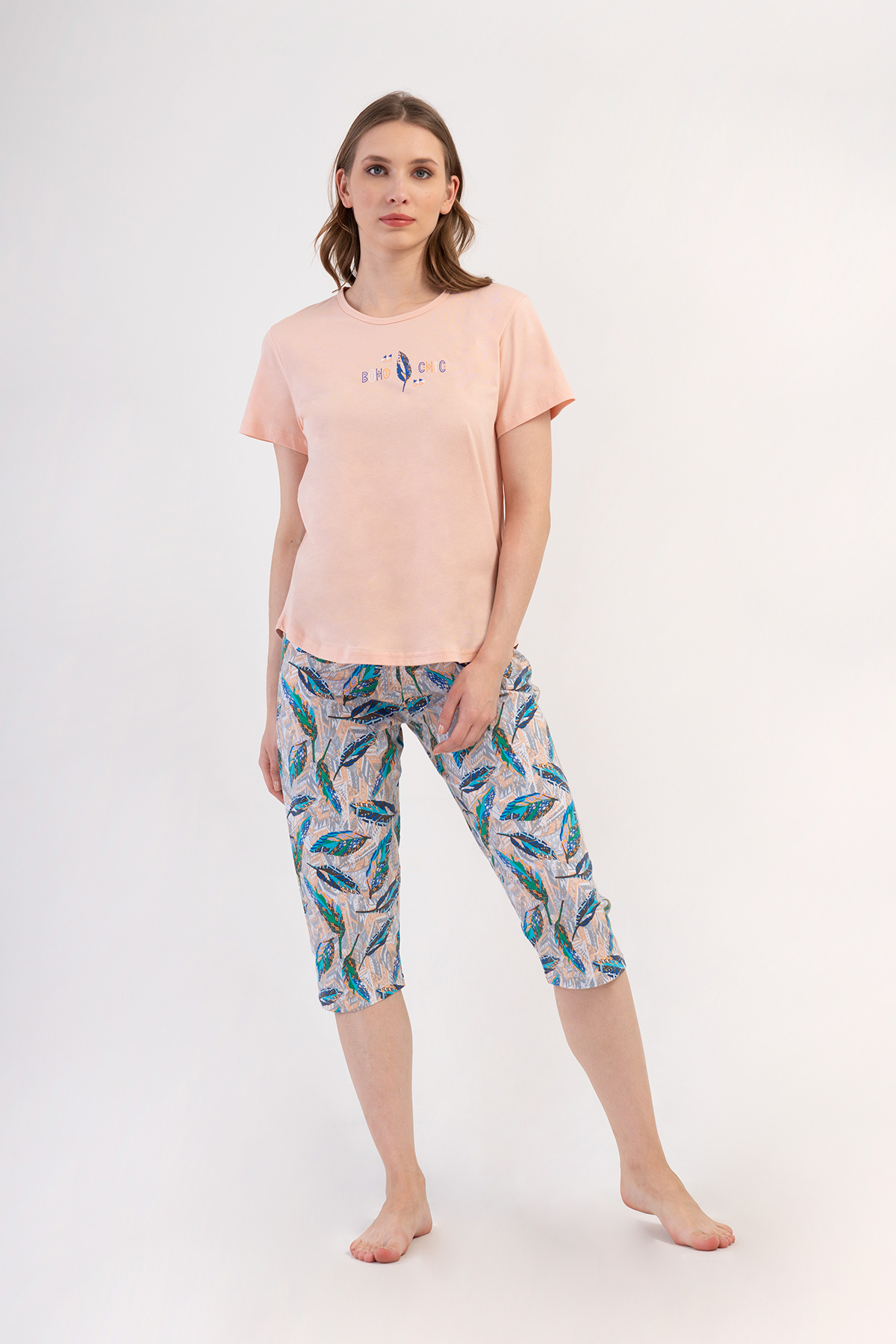 Woman Supreme Big Size Oleo Capri Set Woman Supreme Big Size Oleo Capri Set