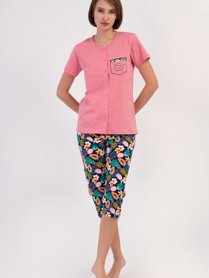 Woman Supreme Sola Buttoned Capri Set Woman Supreme Sola Buttoned Capri Set
