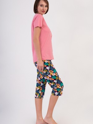 Woman Supreme Sola Buttoned Capri Set Woman Supreme Sola Buttoned Capri Set