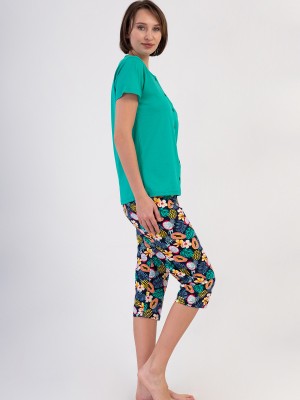 Woman Supreme Sola Buttoned Capri Set Woman Supreme Sola Buttoned Capri Set