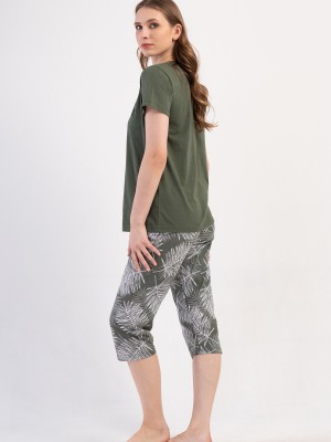 Woman Supreme Cena Buttoned Capri Set Woman Supreme Cena Buttoned Capri Set