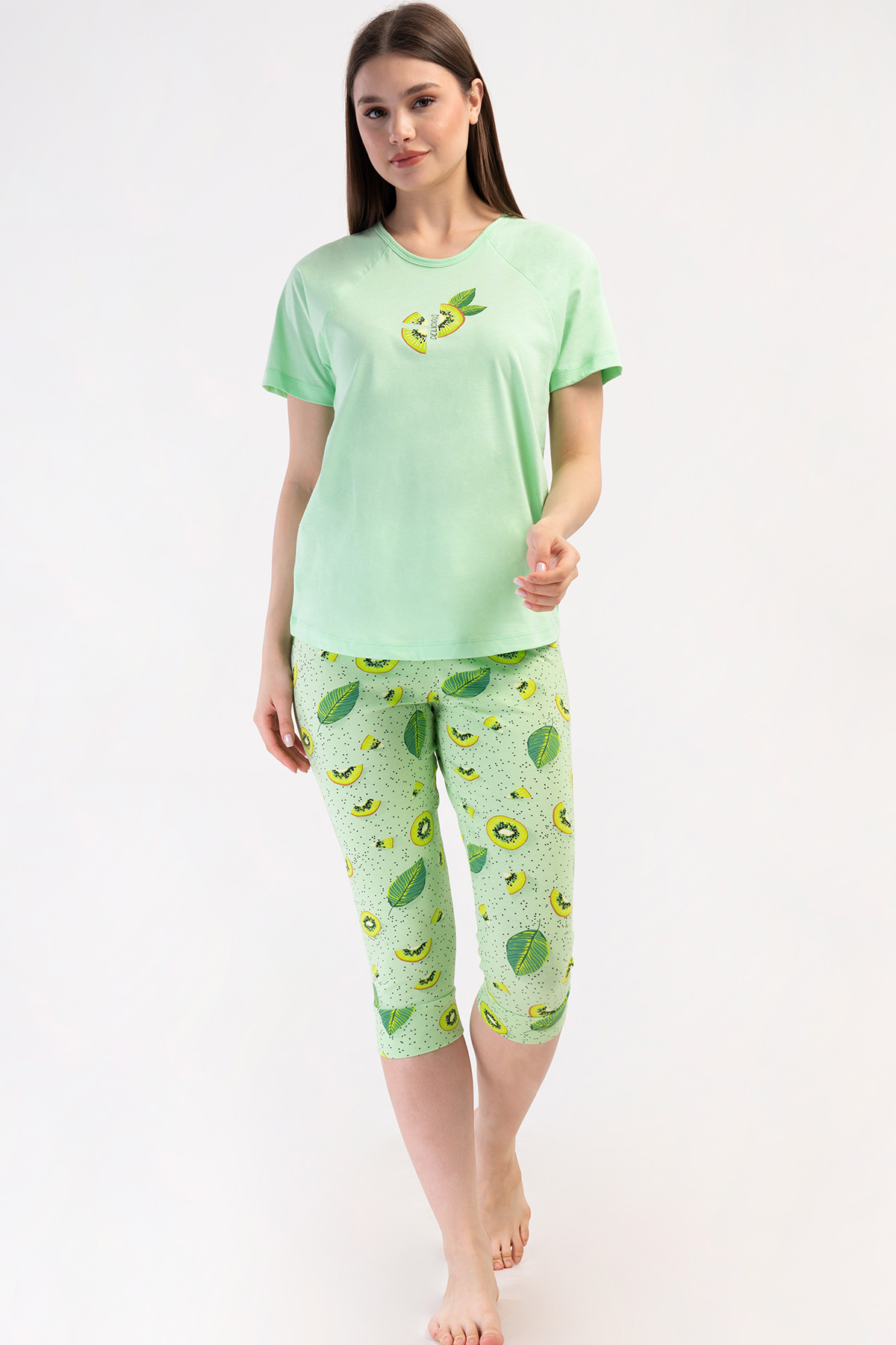Woman Lycra Supreme Fruit Capri Set Woman Lycra Supreme Fruit Capri Set