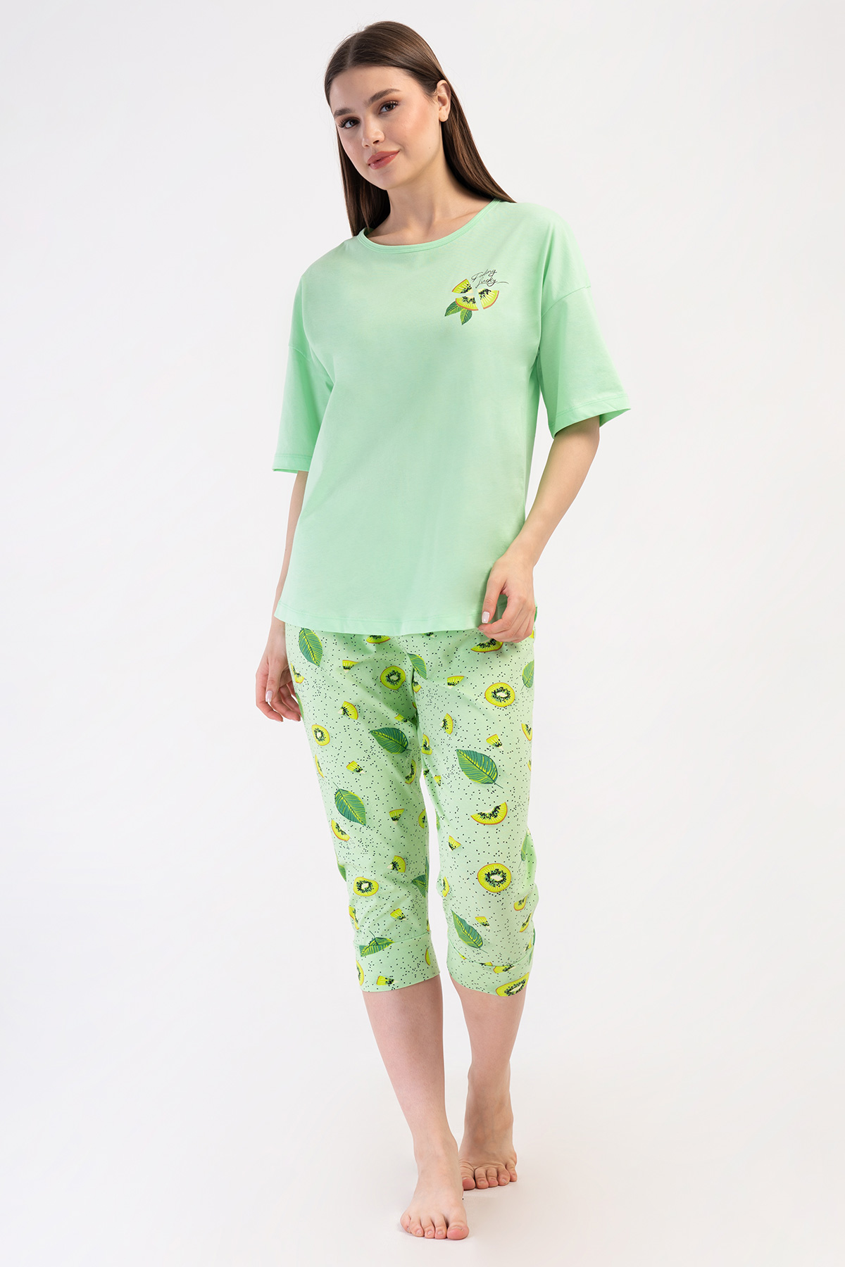 Woman Lycra Supreme Big Size Fruit Capri Set Woman Lycra Supreme Big Size Fruit Capri Set