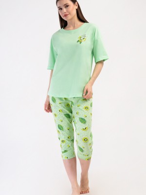 Woman Lycra Supreme Big Size Fruit Capri Set Woman Lycra Supreme Big Size Fruit Capri Set