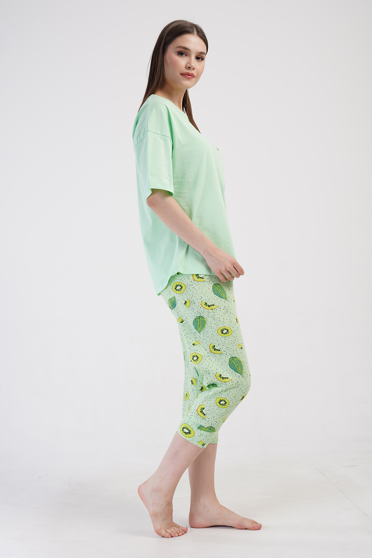 Woman Lycra Supreme Big Size Fruit Capri Set Woman Lycra Supreme Big Size Fruit Capri Set