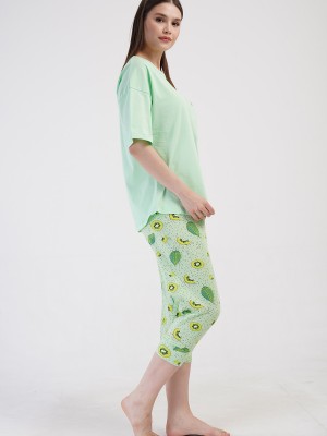 Woman Lycra Supreme Big Size Fruit Capri Set Woman Lycra Supreme Big Size Fruit Capri Set