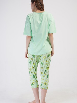 Woman Lycra Supreme Big Size Fruit Capri Set Woman Lycra Supreme Big Size Fruit Capri Set