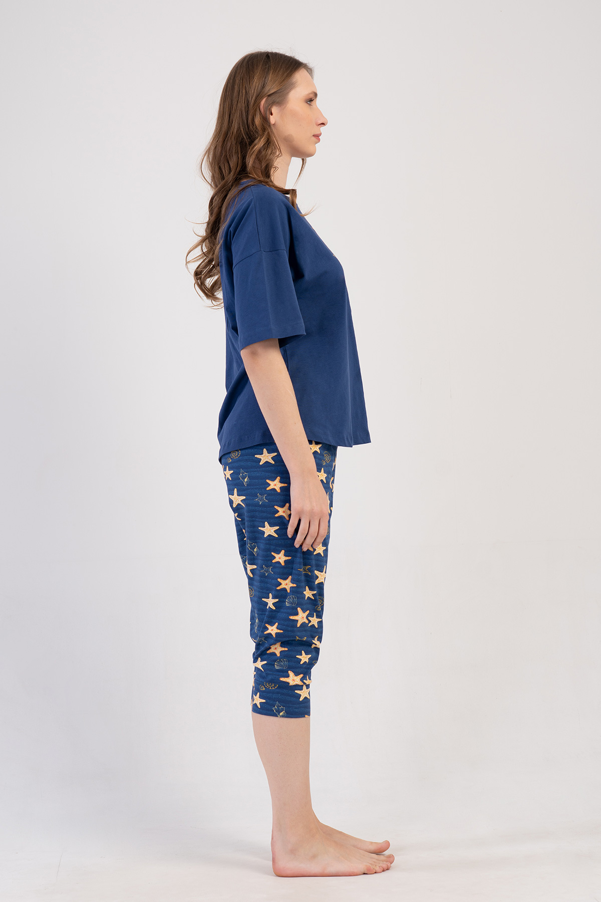Woman Lycra Supreme Big Size Sarra Capri Set Woman Lycra Supreme Big Size Sarra Capri Set