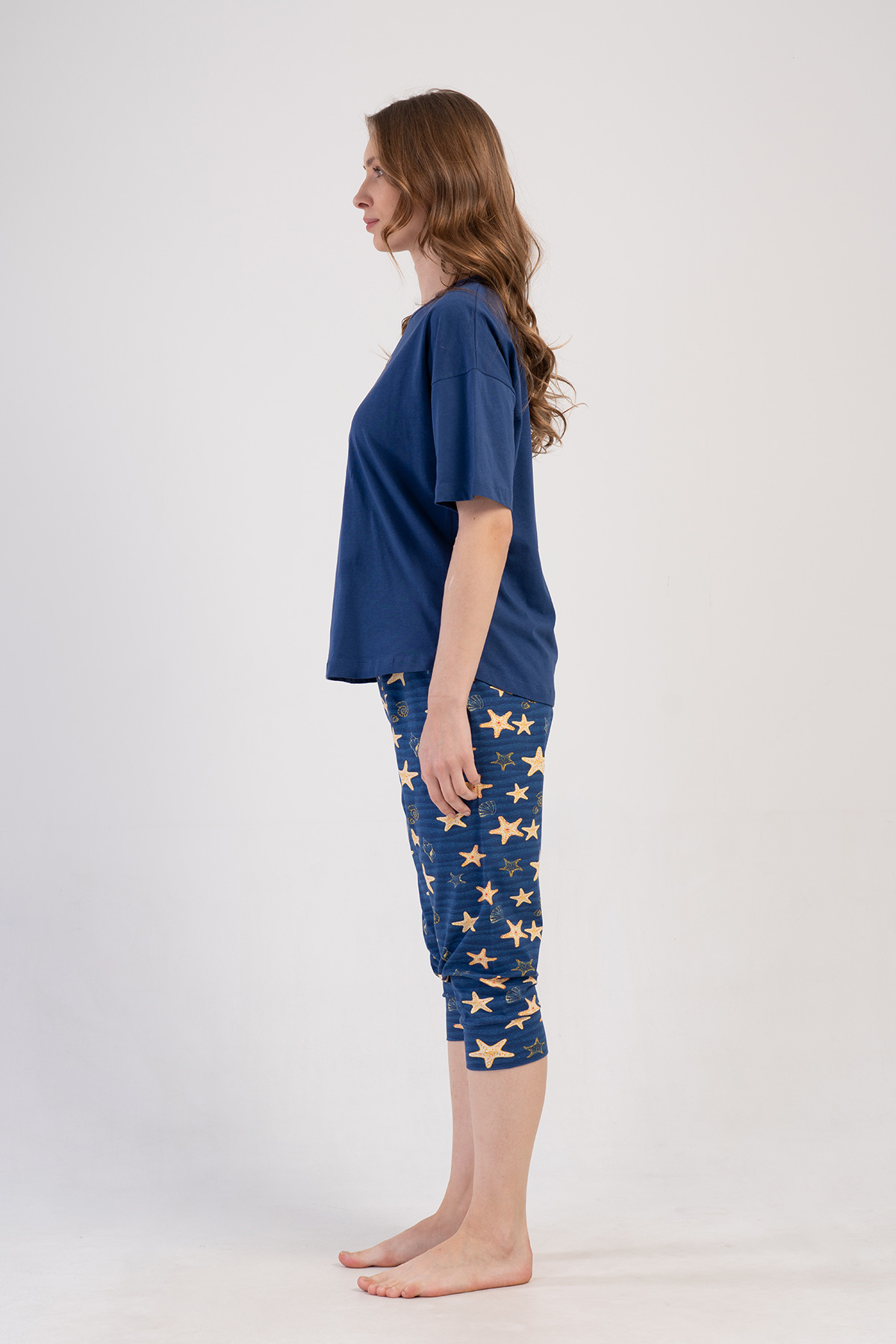 Woman Lycra Supreme Big Size Sarra Capri Set Woman Lycra Supreme Big Size Sarra Capri Set