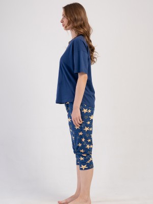 Woman Lycra Supreme Big Size Sarra Capri Set Woman Lycra Supreme Big Size Sarra Capri Set