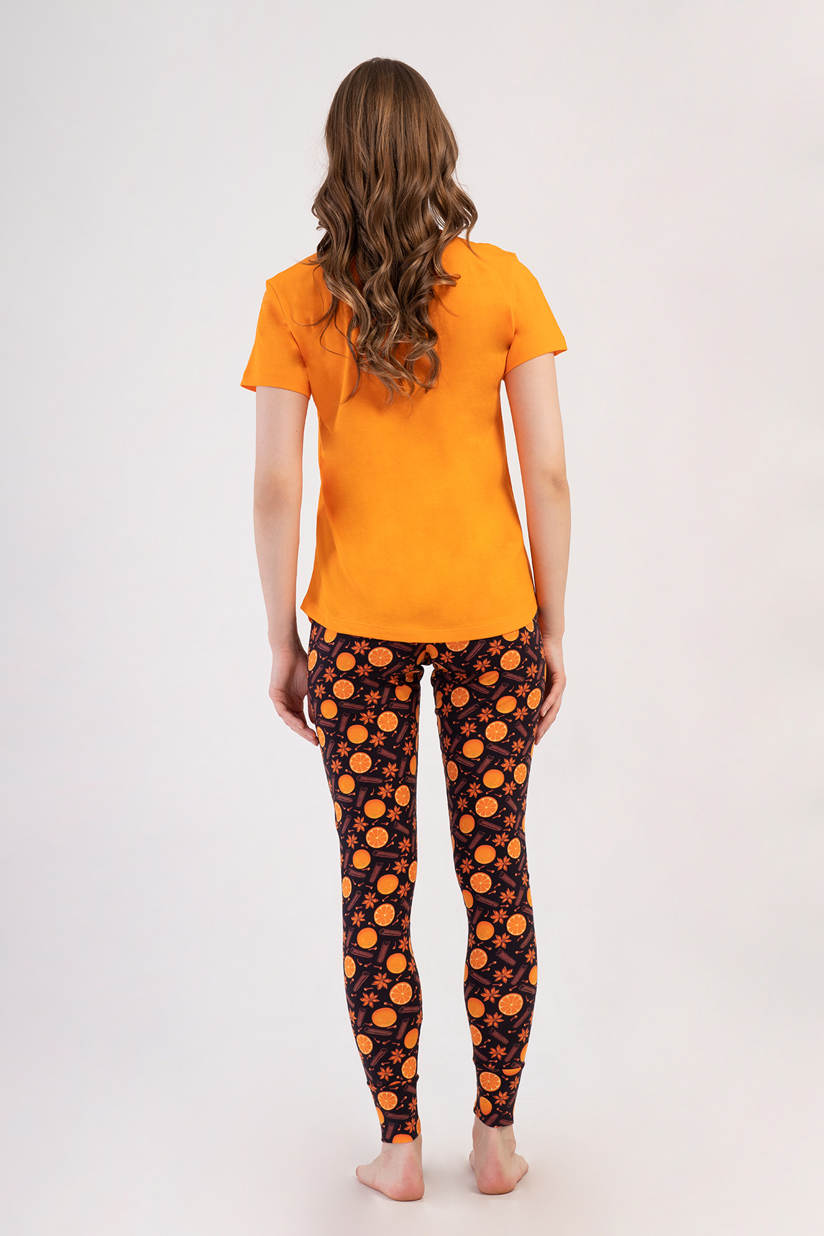 Woman Lycra Supreme Orangey Pyjama Set Woman Lycra Supreme Orangey Pyjama Set