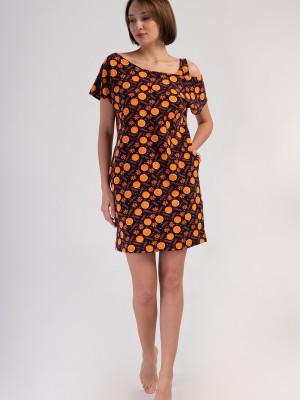 Woman Lycra Supreme Wide Collar Orangey Tunic Woman Lycra Supreme Wide Collar Orangey Tunic