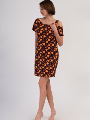 Woman Lycra Supreme Wide Collar Orangey Tunic Woman Lycra Supreme Wide Collar Orangey Tunic