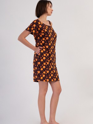 Woman Lycra Supreme Wide Collar Orangey Tunic Woman Lycra Supreme Wide Collar Orangey Tunic