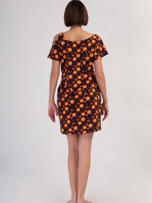 Woman Lycra Supreme Wide Collar Orangey Tunic Woman Lycra Supreme Wide Collar Orangey Tunic
