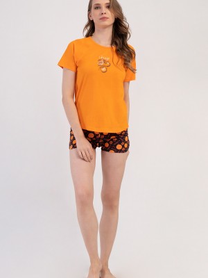 Woman Lycra Supreme Orangey Short Set Woman Lycra Supreme Orangey Short Set
