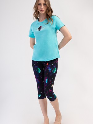 Woman Lycra Supreme Galaxy Capri Set Woman Lycra Supreme Galaxy Capri Set