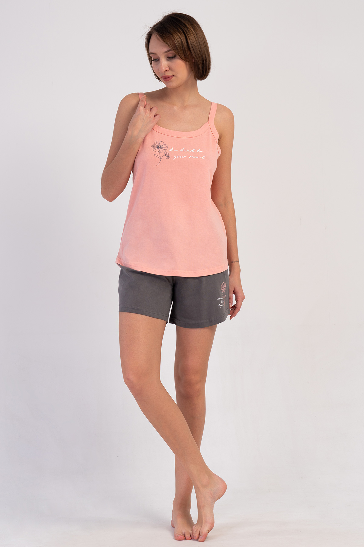 Woman Supreme Big Size Oly Thin Strap Short Set Woman Supreme Big Size Oly Thin Strap Short Set