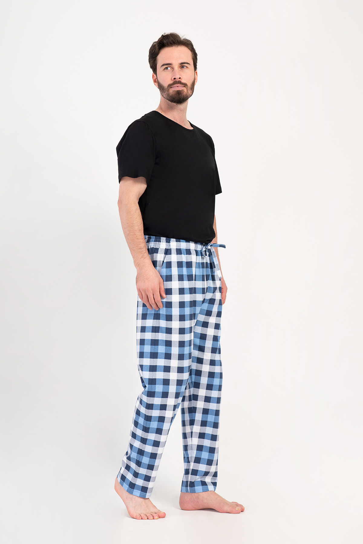 Man Supreme Blue Plaid Pyjama Separate Man Supreme Blue Plaid Pyjama Separate