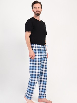 Man Supreme Blue Plaid Pyjama Separate Man Supreme Blue Plaid Pyjama Separate