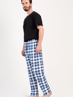 Man Supreme Blue Plaid Pyjama Separate Man Supreme Blue Plaid Pyjama Separate