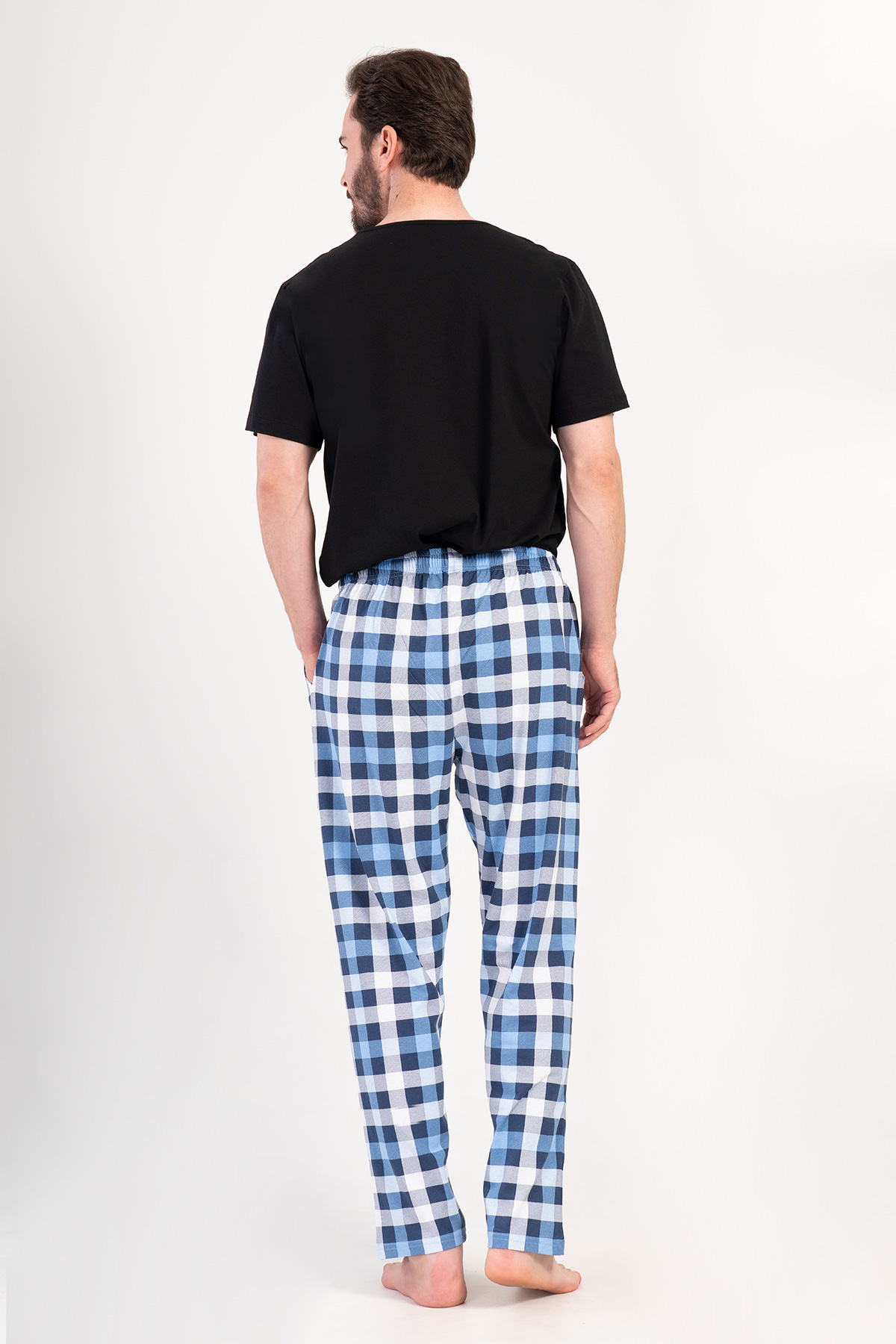 Man Supreme Blue Plaid Pyjama Separate Man Supreme Blue Plaid Pyjama Separate