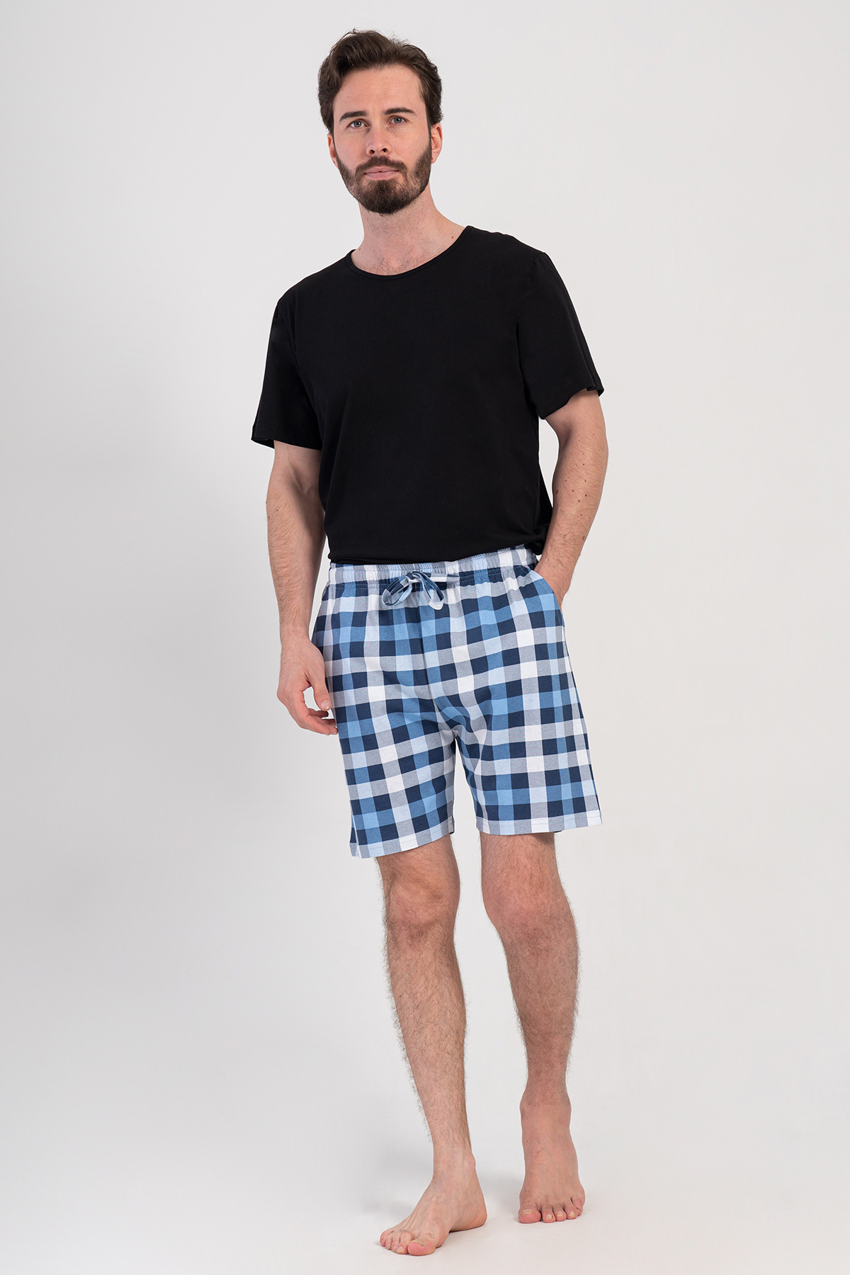 Man Supreme Big Size Blue Plaid Short Man Supreme Big Size Blue Plaid Short