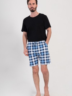 Man Supreme Big Size Blue Plaid Short Man Supreme Big Size Blue Plaid Short