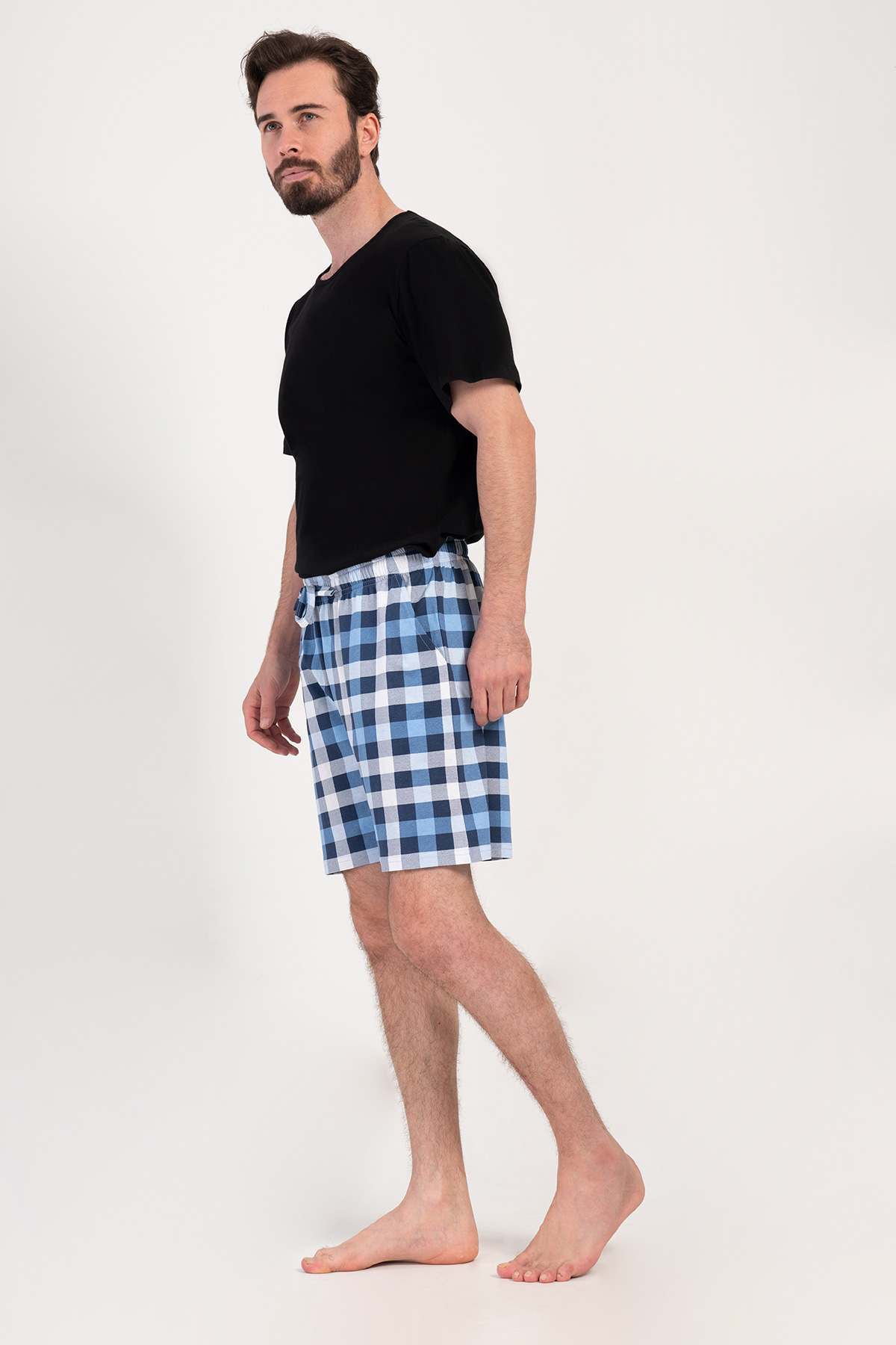 Man Supreme Big Size Blue Plaid Short Man Supreme Big Size Blue Plaid Short