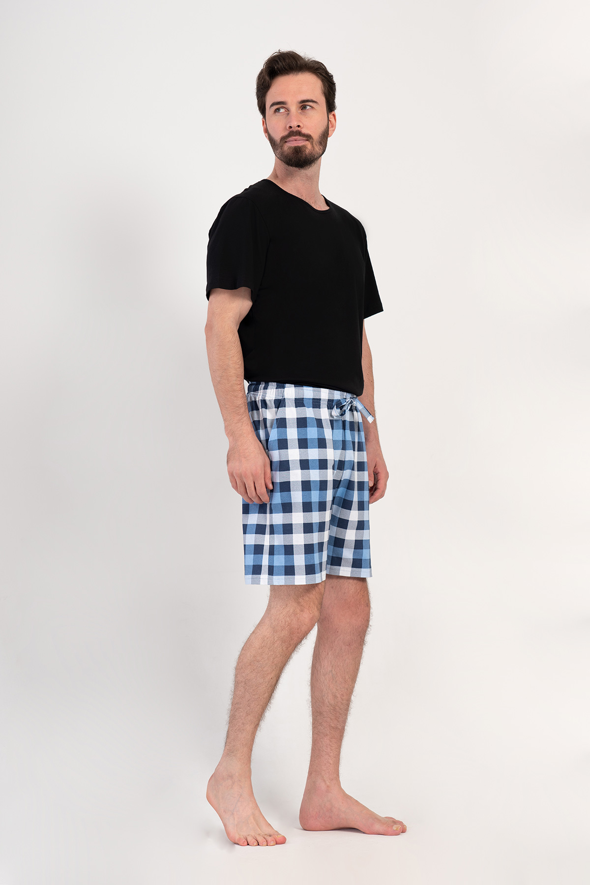 Man Supreme Big Size Blue Plaid Short Man Supreme Big Size Blue Plaid Short