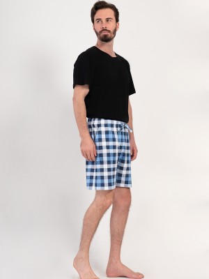 Man Supreme Big Size Blue Plaid Short Man Supreme Big Size Blue Plaid Short