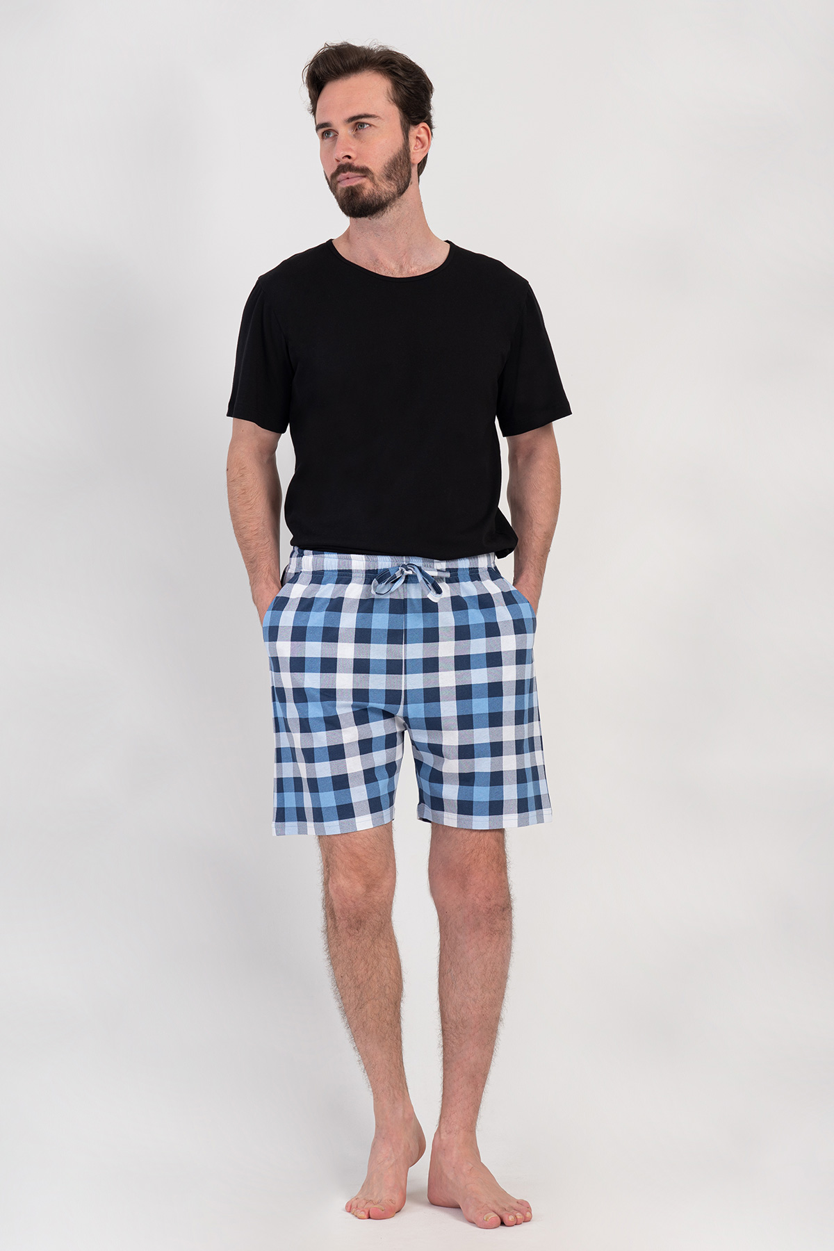 Man Supreme Big Size Blue Plaid Short Man Supreme Big Size Blue Plaid Short