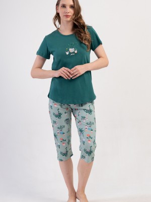 Woman Supreme Kima Short Sleeve Capri Set Woman Supreme Kima Short Sleeve Capri Set