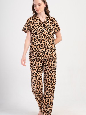 Woman Supreme Big Size Leopard Pyjama Set Woman Supreme Big Size Leopard Pyjama Set