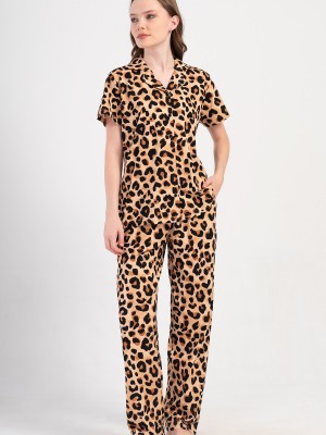 Woman Supreme Big Size Leopard Pyjama Set Woman Supreme Big Size Leopard Pyjama Set