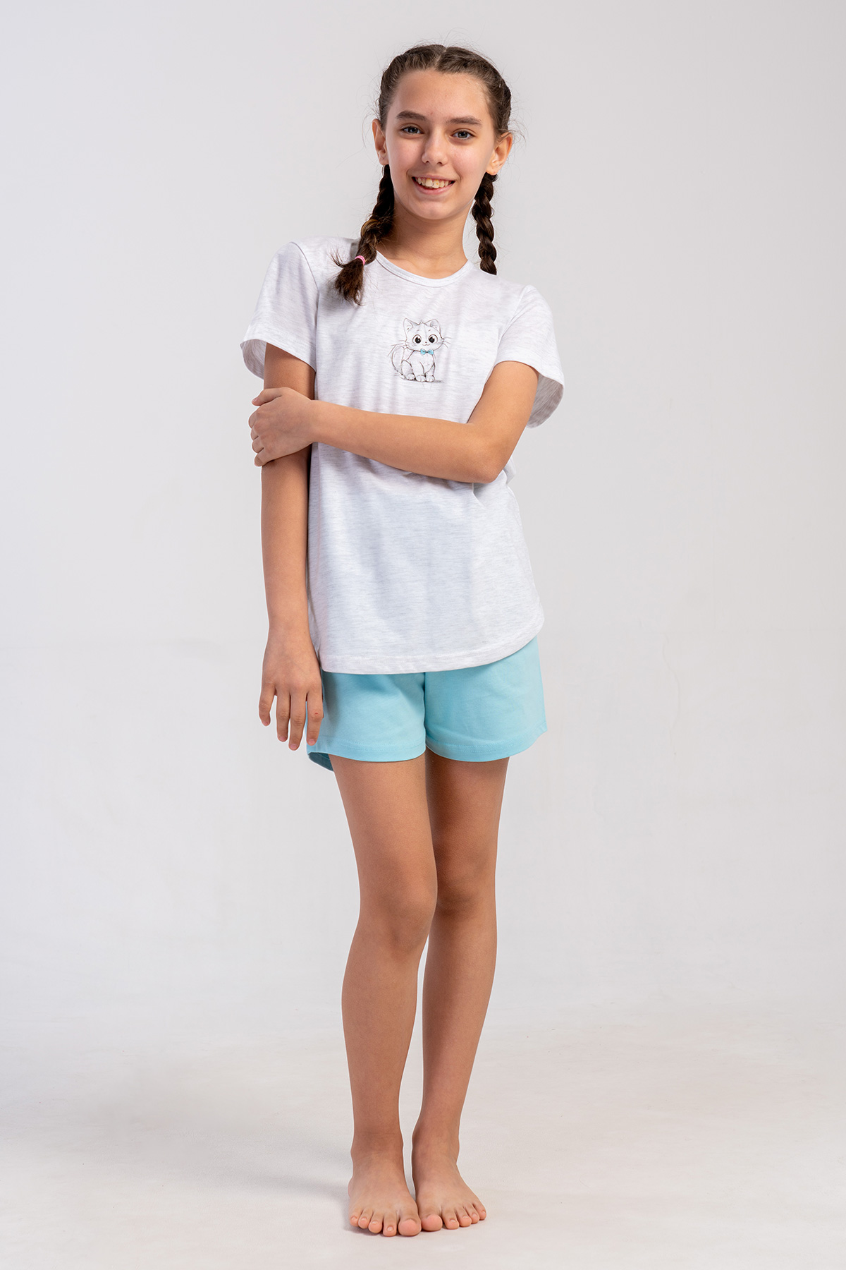 Kids' Girl Supreme Little Cat Short Set Kids' Girl Supreme Little Cat Short Set