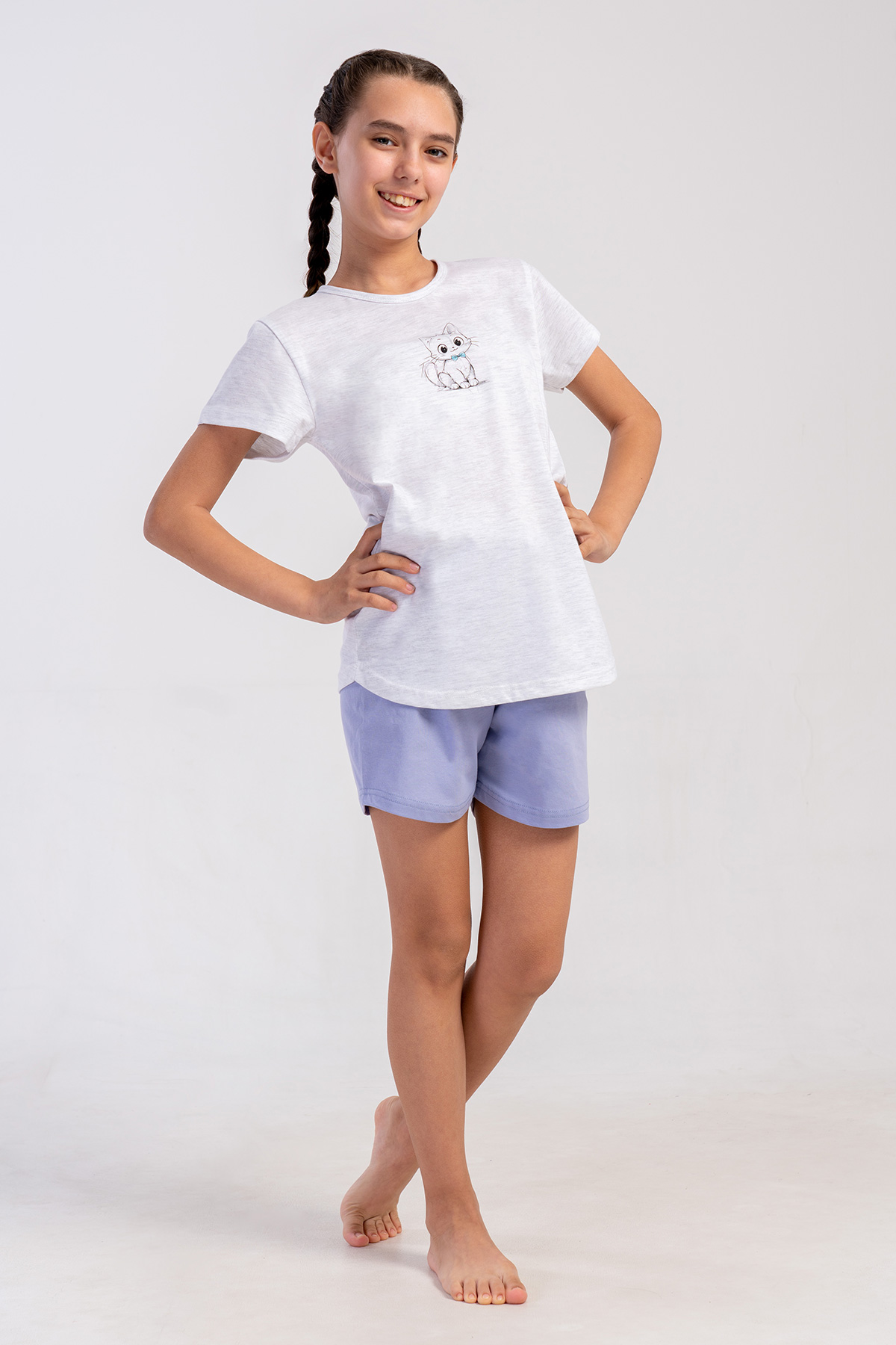 Kids' Girl Supreme Little Cat Short Set Kids' Girl Supreme Little Cat Short Set