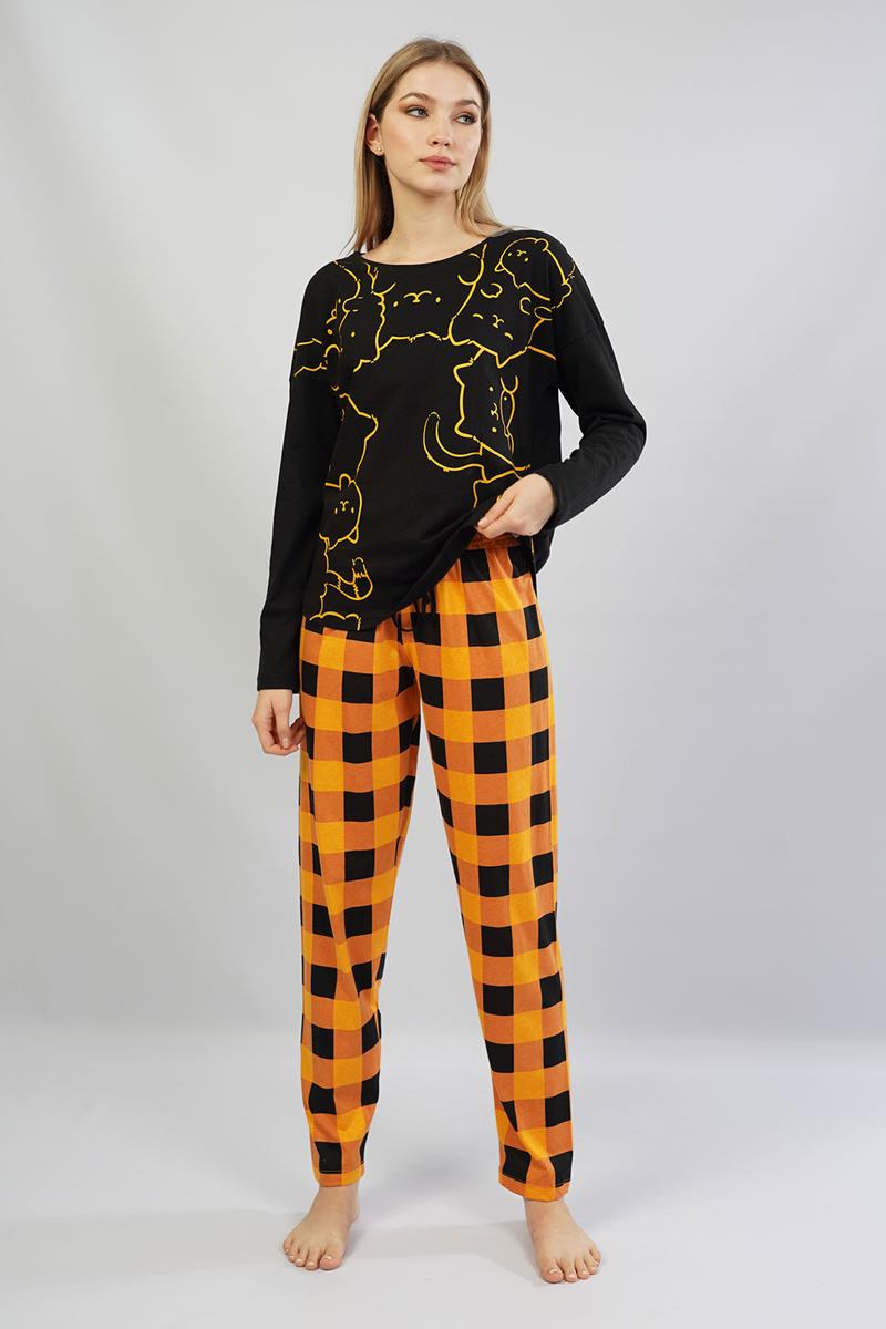 Woman Orange Line PJ Set